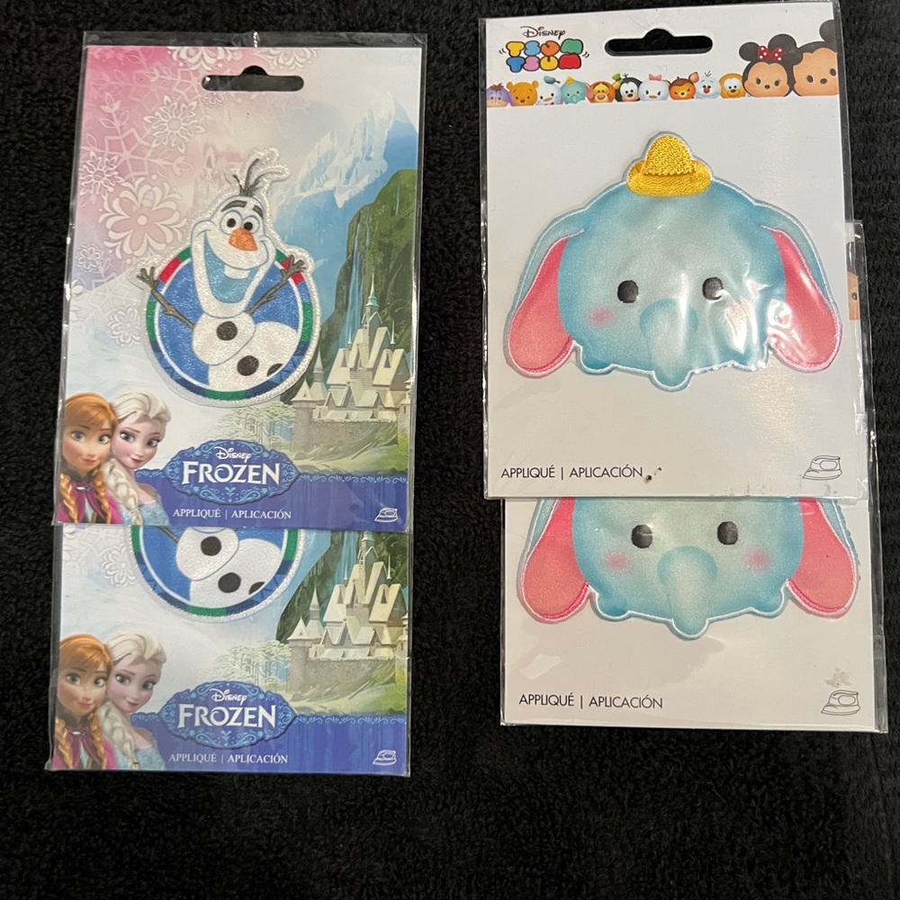 Disney Frozen Olaf and Dumbo Iron on Patch Set